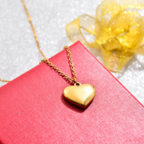18k Gold Plated Heart Pendant Necklace -SSNEG143-32745