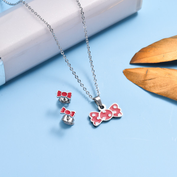 Stainless Steel Enamel Cute Jewelry Sets for Children -SSCSG143-33039