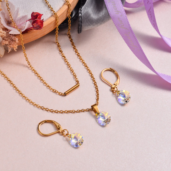 18k Gold Plated Crystal Jewelry Sets -SSCSG143-32950
