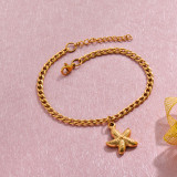18k Gold Plated Beach Marine Charm Bracelets -SSBTG143-32784