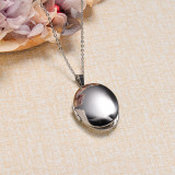Stainless Steel Lock Pendant Necklace -SSNEG143-32856