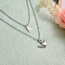 Stainless Steel Heart Layered Necklace -SSNEG143-32881