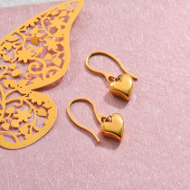 18k Gold Plated Heart Drop Earrings -SSEGG143-32803