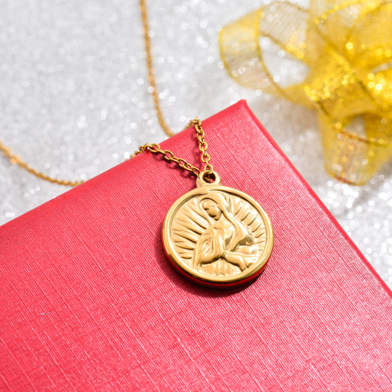 18k Gold Plated Maria Pendant Necklace -SSNEG143-32742