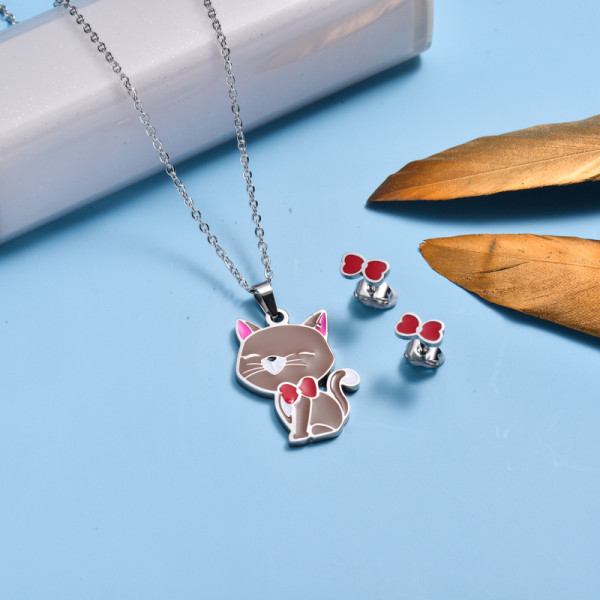 Stainless Steel Enamel Cute Jewelry Sets for Children -SSCSG143-33034