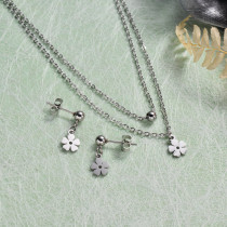 Stainless Steel Dainty Flower Jewelry Sets -SSCSG143-32916