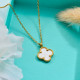 18k Gold Plated Monther Pearl Clover Pendant Necklace -SSNEG143-32663