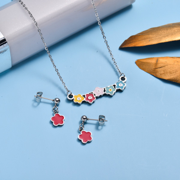 Stainless Steel Enamel Cute Jewelry Sets for Children -SSCSG143-33030