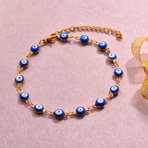 18k Gold Plated Evil Eye Link Chain Bracelets -SSBTG143-32769