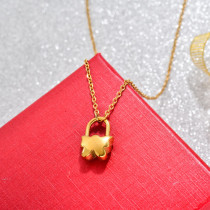 18k Gold Plated Butterfly Pin Pendant Necklace -SSNEG142-32766