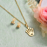 18k Gold Plated Crown Jewelry Sets -SSCSG143-32889