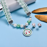 Stainless Steel Enamel Cute Jewelry Sets for Children -SSCSG143-33027