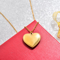 18k Gold Plated Heart Pendant Necklace -SSNEG143-32746