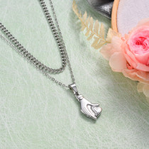 Stainless Steel Heart Layered Necklace -SSNEG143-32875