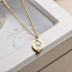 18k Gold Plated Crystal Shell Pendant Necklace -SSNEG143-32826