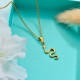 18k Gold Plated Snake Pendant Necklace -SSNEG143-32666