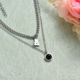 Stainless Steel Layered Necklace -SSNEG143-32893
