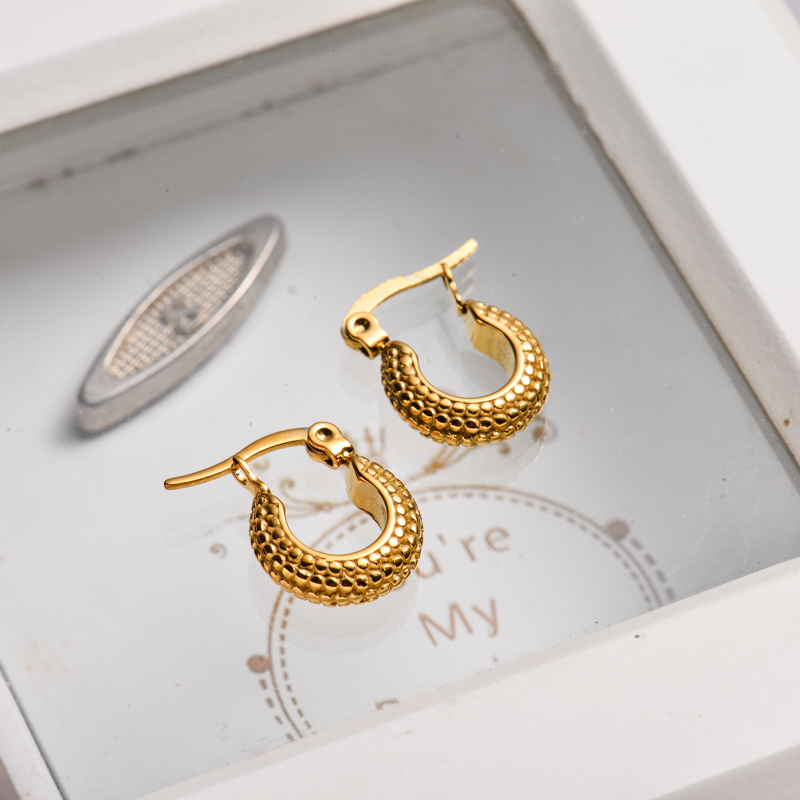 18k Gold Plated Huggies Hoop Earrings -SSEGG143-32867