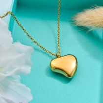 18k Gold Plated Dainty Heart Pendant Necklace -SSNEG143-32678