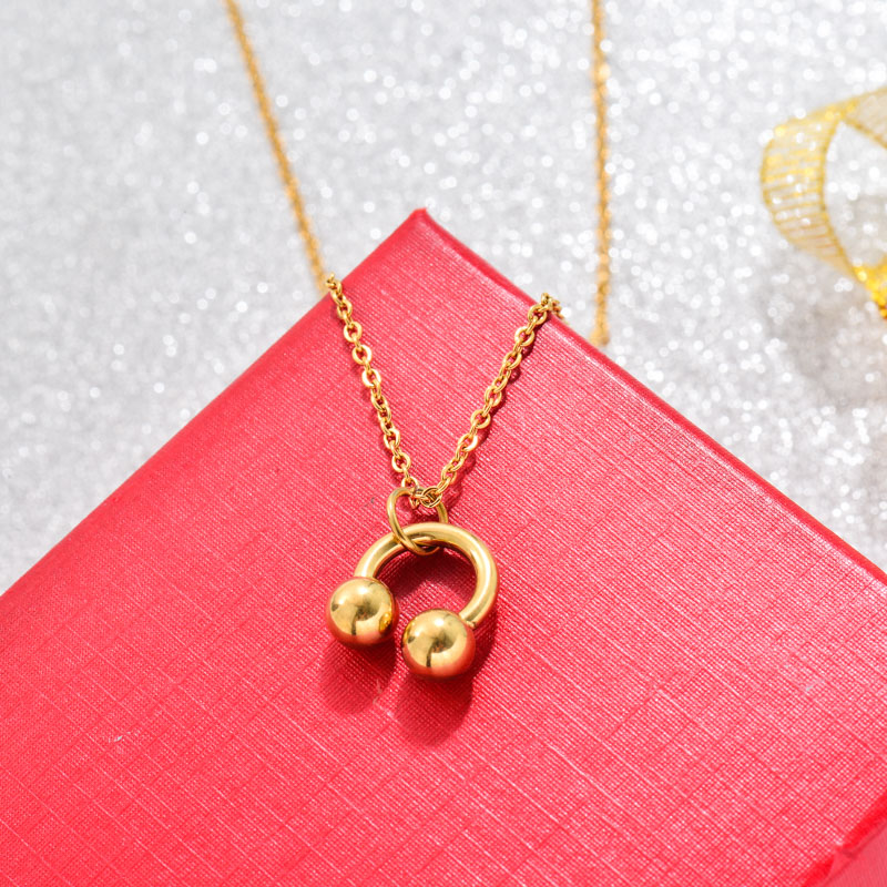 18k Gold Plated Head Phone Pendant Necklace -SSNEG143-32761