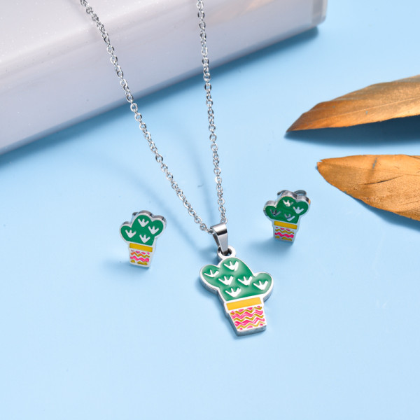 Stainless Steel Enamel Cute Jewelry Sets for Children -SSCSG143-33037