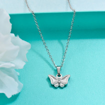 Stainless Steel Butterfly Pendant Necklace -SSNEG143-32702