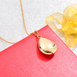 18k Gold Plated Oval Drop Pendant Necklace -SSNEG142-32737