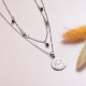 Stainless Steel Evil Eye Layered Necklace -SSNEG143-32982