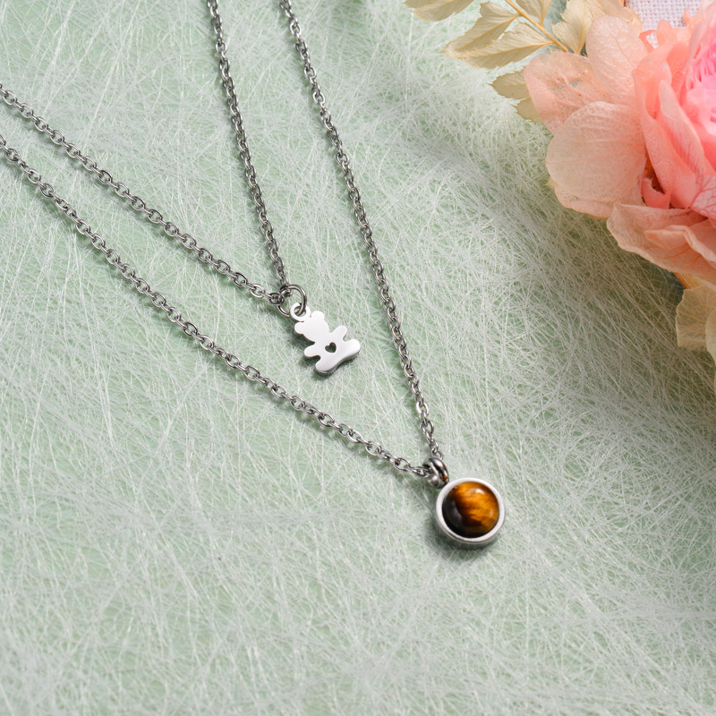 Stainless Steel Layered Necklace -SSNEG143-32884
