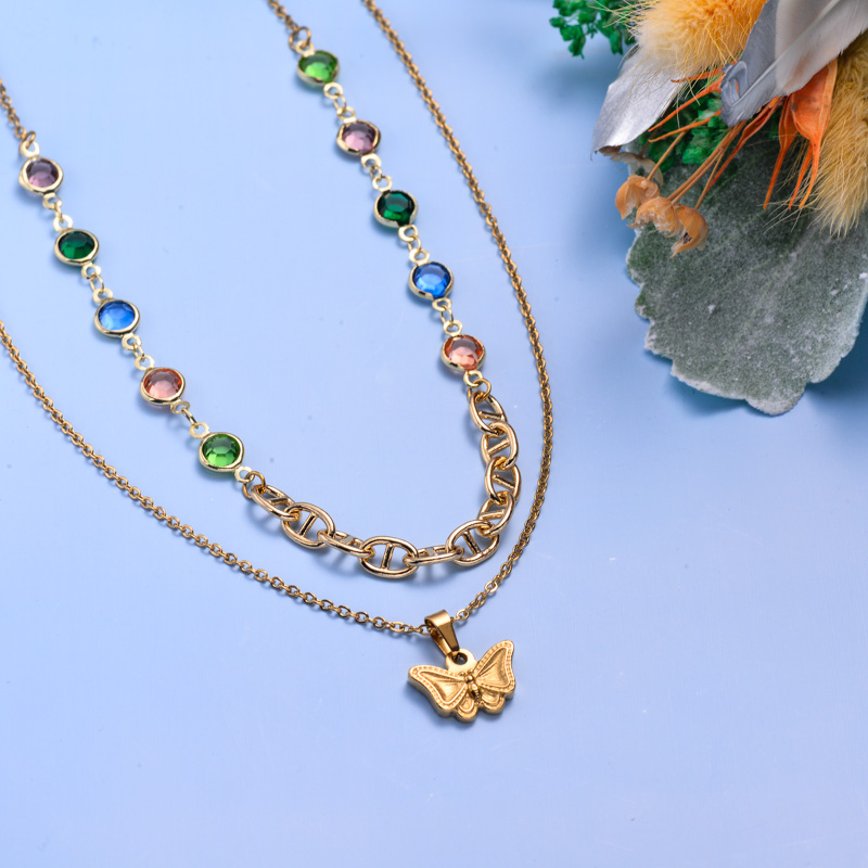 Collares de Acero Inoxidable para Mujer al por Mayor -SSNEG142-33608