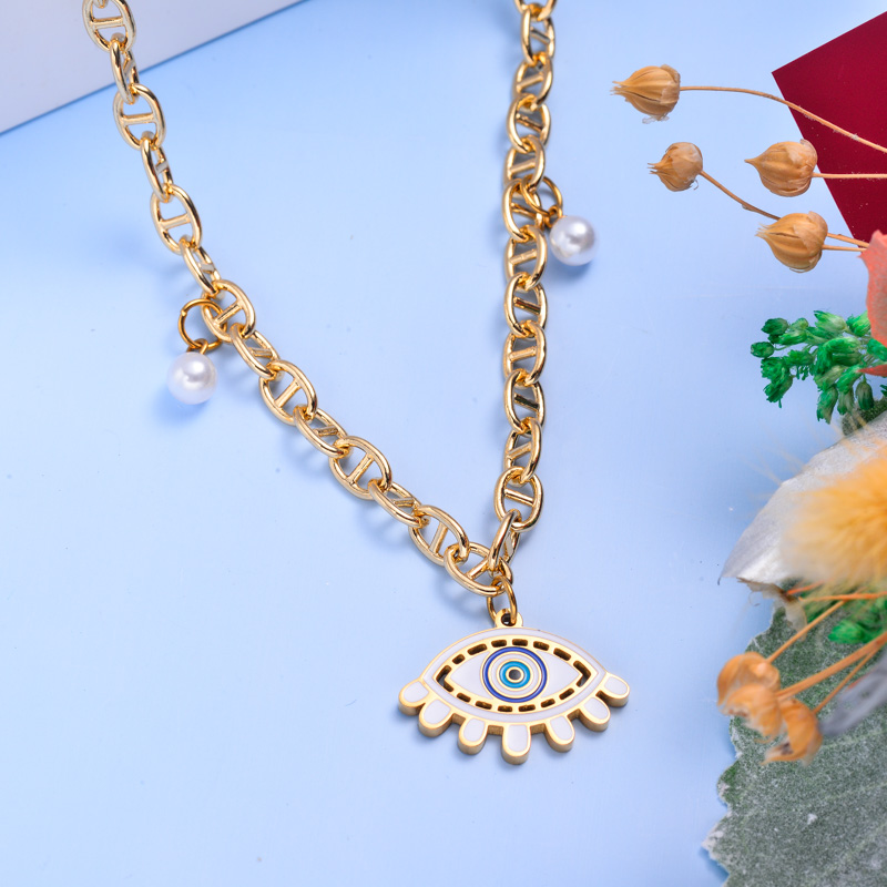 Collares de Acero Inoxidable para Mujer al por Mayor -SSNEG142-33603