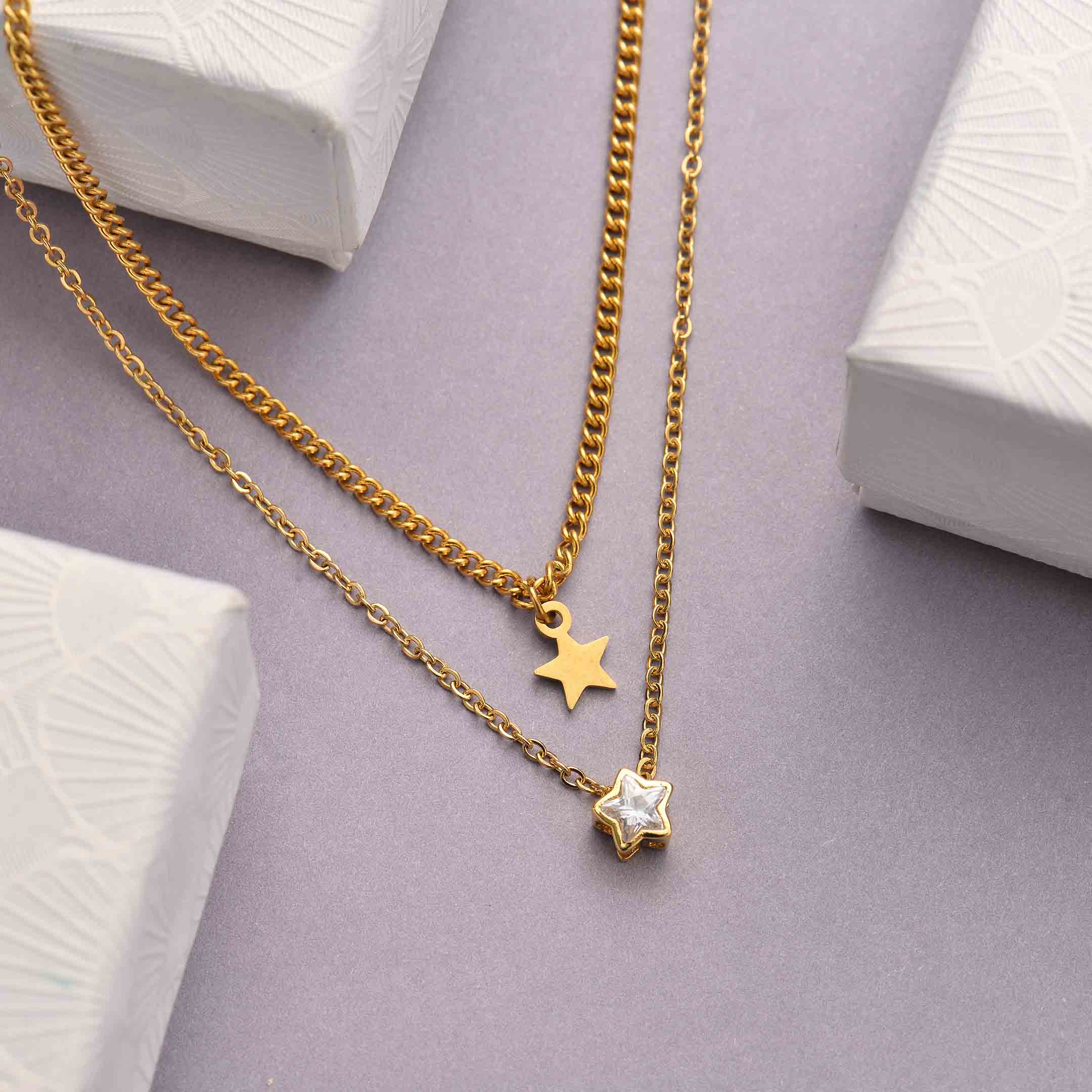 Collares de Acero Inoxidable para Mujer al por Mayor -SSNEG142-33747