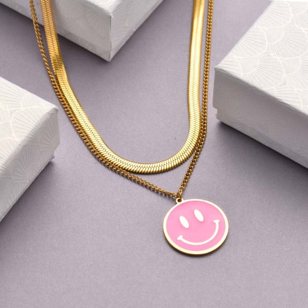 Collares de Acero Inoxidable para Mujer al por Mayor -SSNEG142-33656
