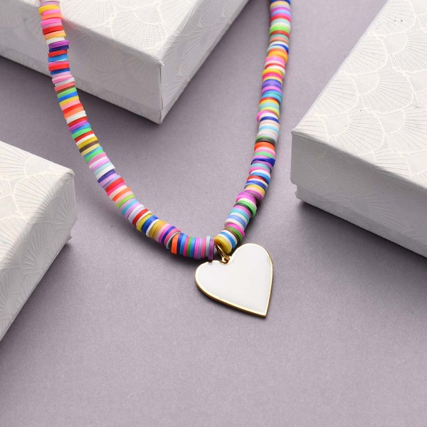 Collares de Acero Inoxidable para Mujer al por Mayor -SSNEG142-33658