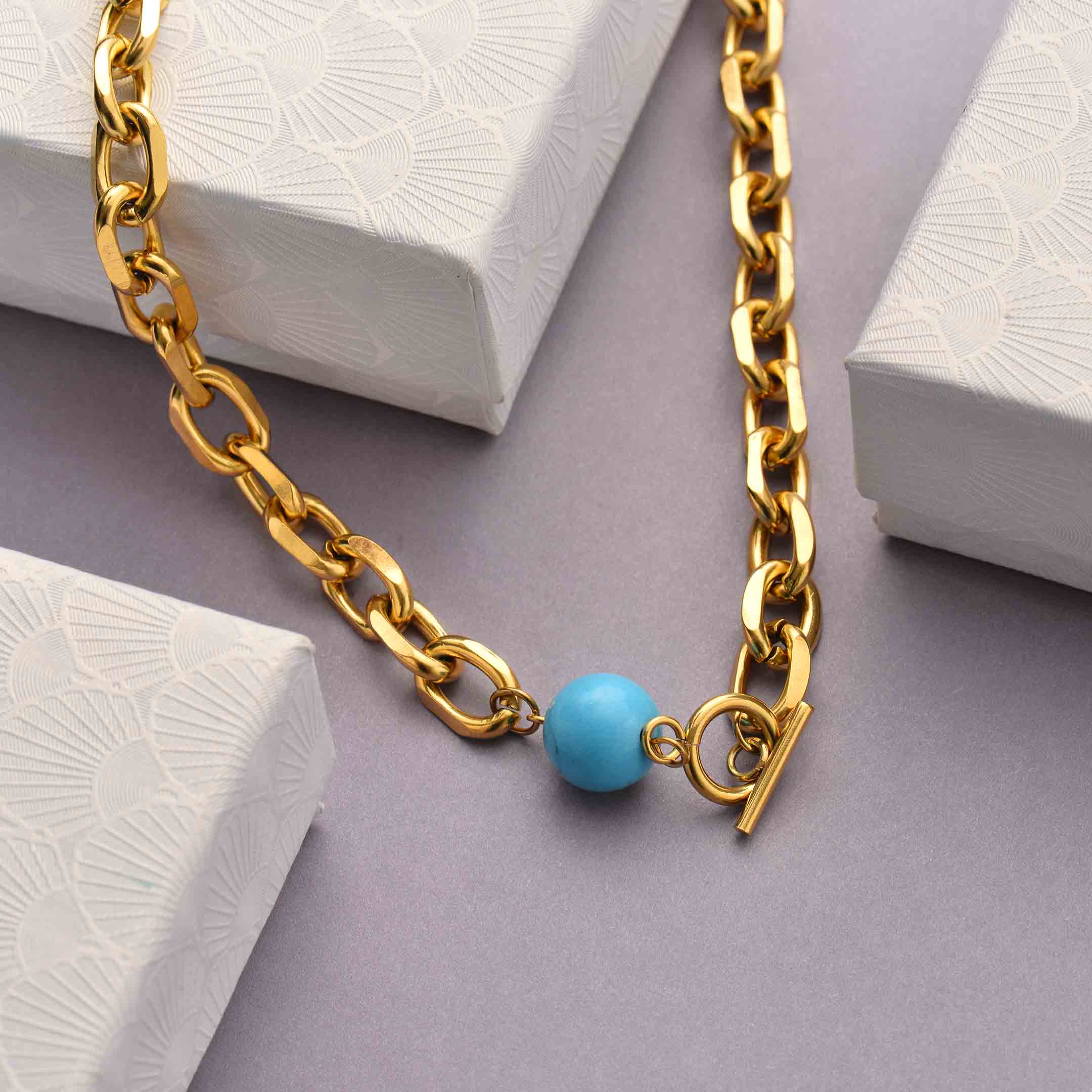 Collares de Acero Inoxidable para Mujer al por Mayor -SSNEG142-33754