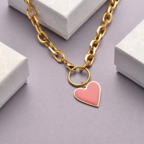 Collares de Acero Inoxidable para Mujer al por Mayor -SSNEG142-33634