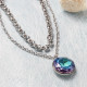 Collares de Acero Inoxidable para Mujer al por Mayor -SSNEG142-35694