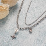 Collares de Acero Inoxidable para Mujer al por Mayor -SSNEG142-35783