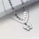 collar aesthetic acero inoxidable moda para mujer con mariposo cristal