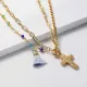 Collares de Acero Inoxidable para Mujer con dije de cruz