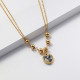 Collares de Acero Inoxidable para Mujer con dije de corazon cristal