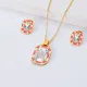conjuntos y aretes estilo de moda con piedra blanca