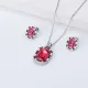 conjunto collar y pendientes con pidra roja
