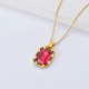 collar para mujer con piedra grande color roja