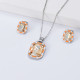 conjuntos y aretes para playa dolor silver con piedra blanca