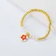 pulseras aesthetic Oro Laminado con dije flores de moda y perlas