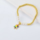 Pulseras de moda Oro Laminado con bolitas y perlas