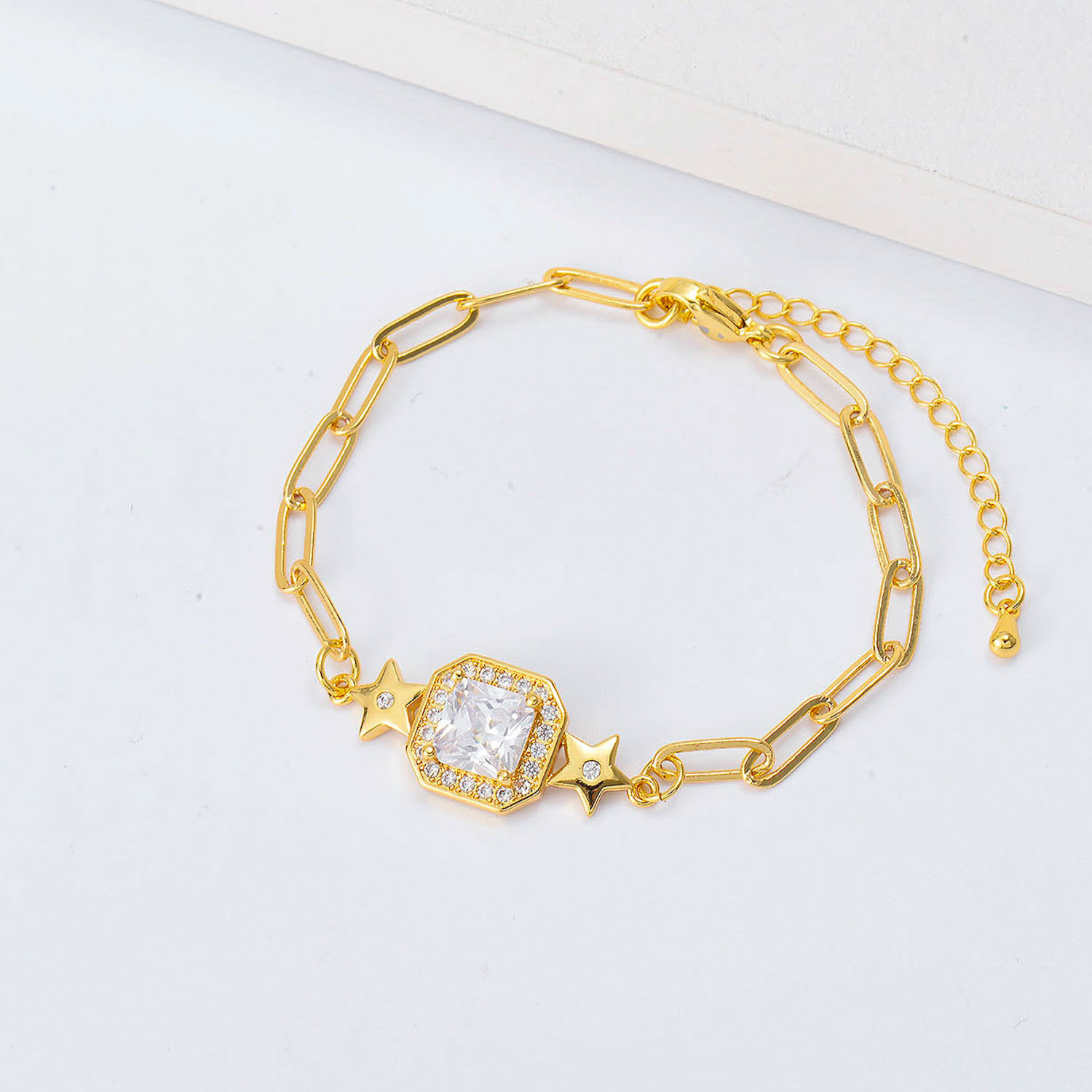 Pulseras de moda Oro Laminado hechas a mano aesthetic diseno con Cristal