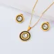 conjuntos con aretes estilo de moda roma con piedra blanca