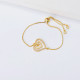 pulseras de oro para mujer con corazon de piedra